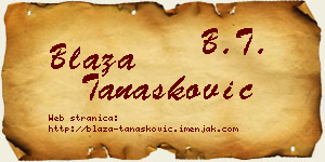 Blaža Tanasković vizit kartica